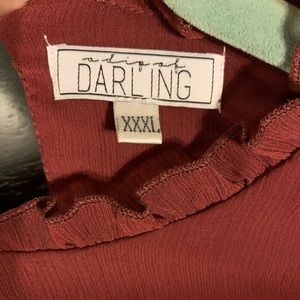 Burgundy ruffle blouse